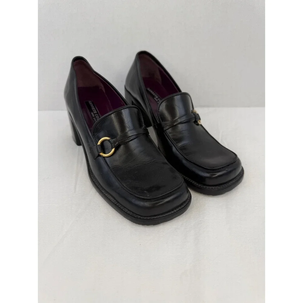 VTG Y2K Kenneth Cole Mary Jane Pumps Leather Whimsigoth Made In Italy Size 6B‎